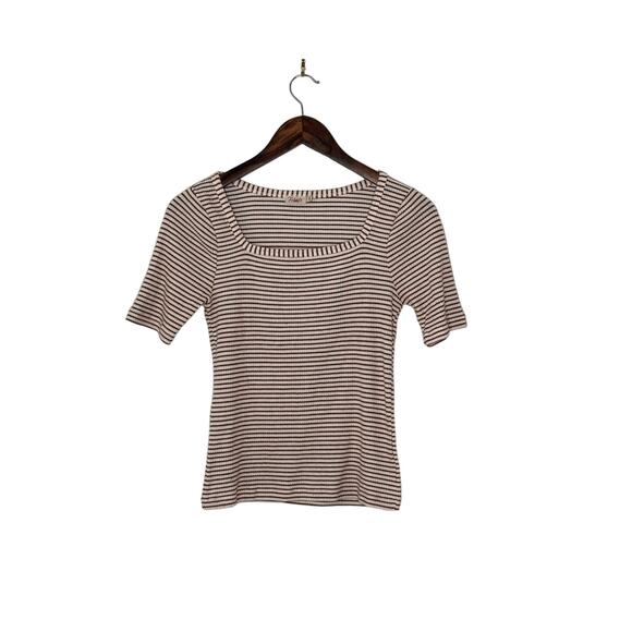 Faherty Striped Square Neck Top Ribbed Legend Style - Picture 1 of 4